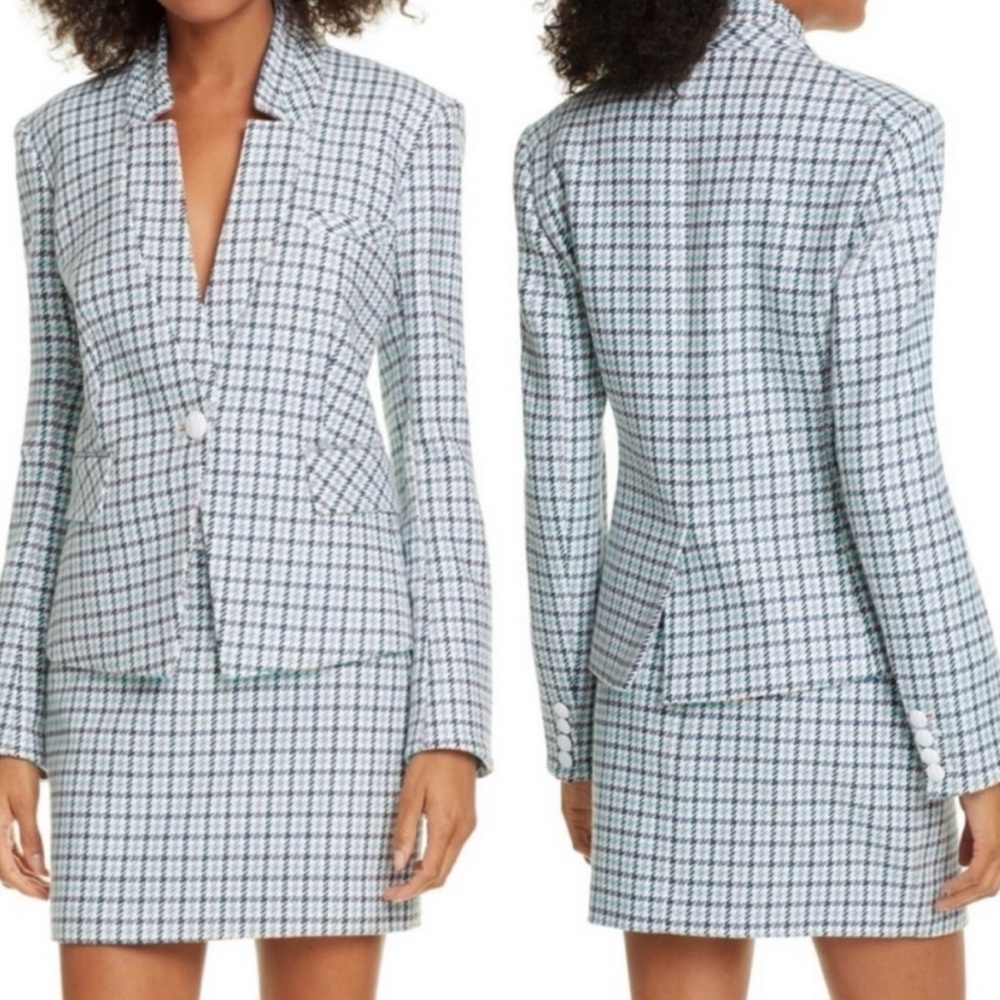 sz 0 NWT VERONICA BEARD Dickey Jacket FARLEY Turquoise BLUE Women Blazer Cotton